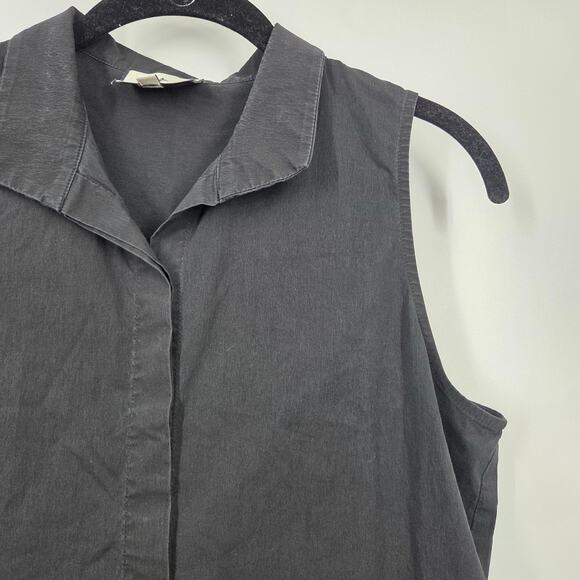 Tuckernuck Women's Black Sleeveless Stretch Charlie Shirt Dress sz S Mini - Picture 2 of 6